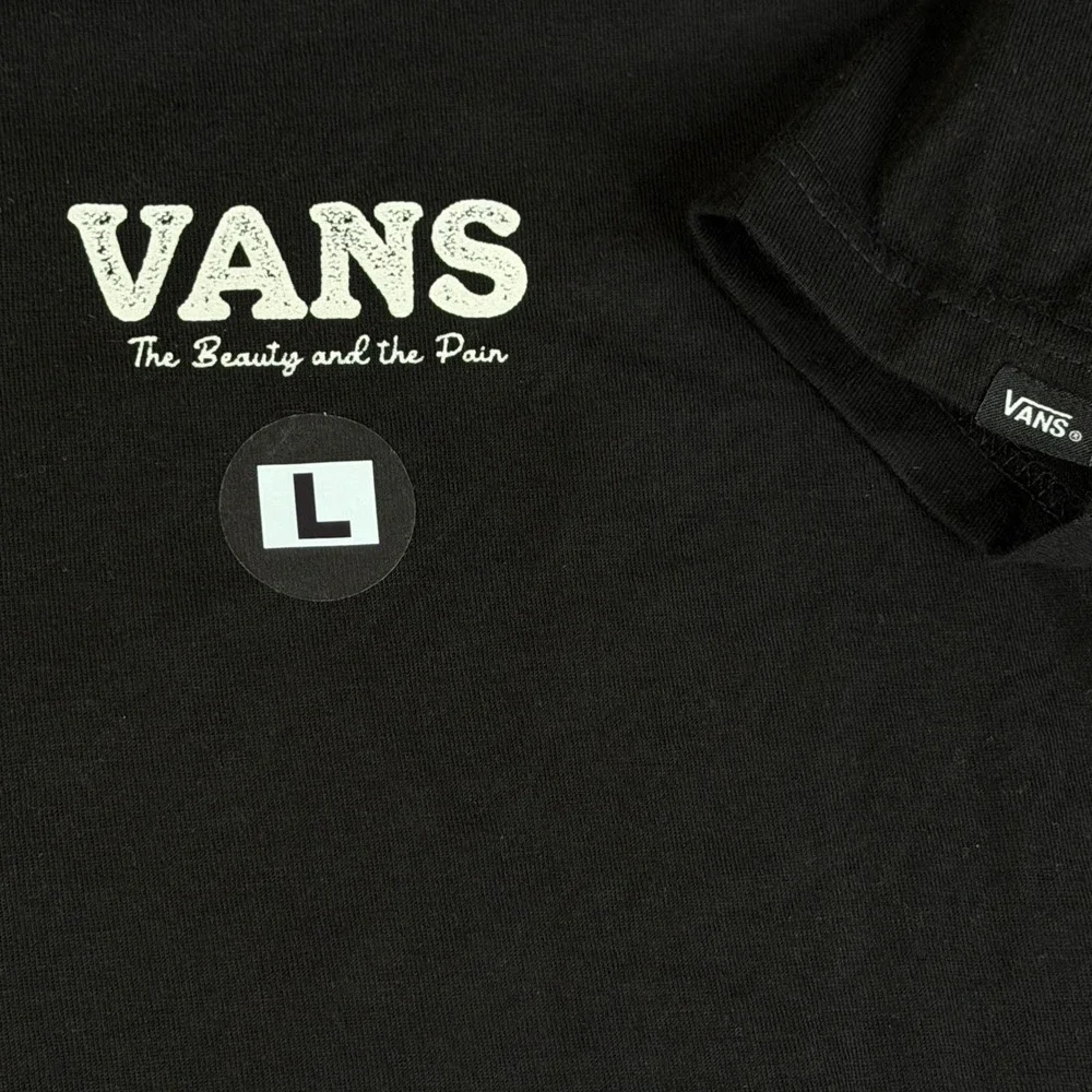 Vans T-Shirt Mens L Black SST Graphic Tee The Rose and the Thorn Surf Skate